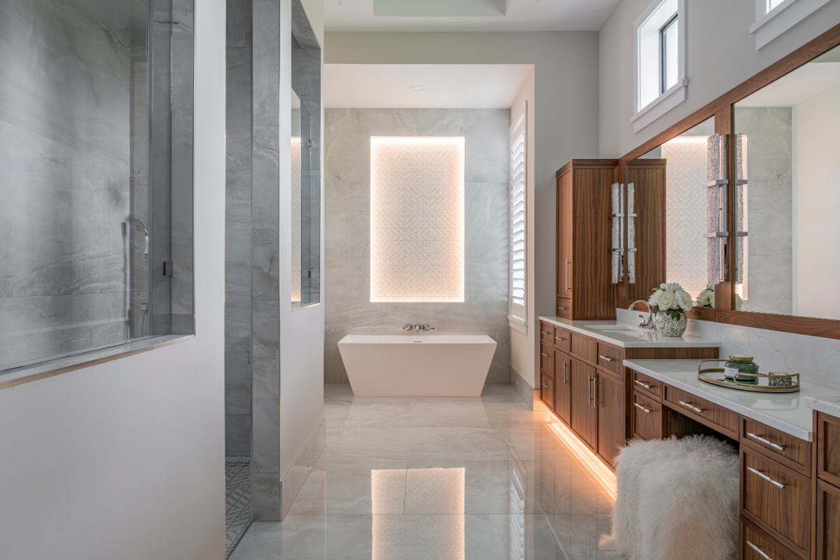 Custom Primary Spa Bath with Tub and Shower Ideas