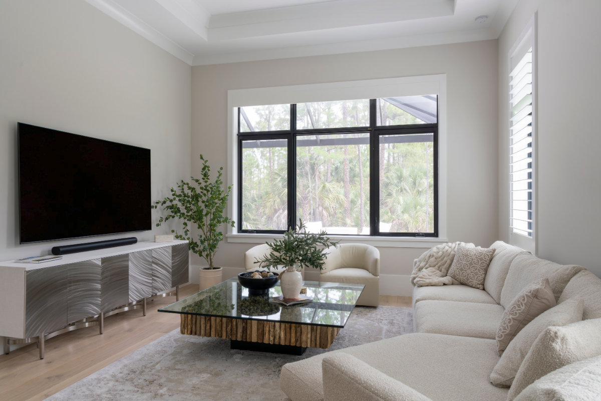 Family Room Custom Home Design Naples FL