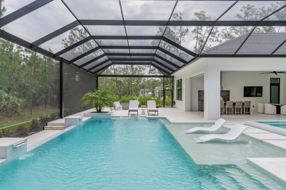 Outdoor Kitchen with Pool Sanibel Island FL