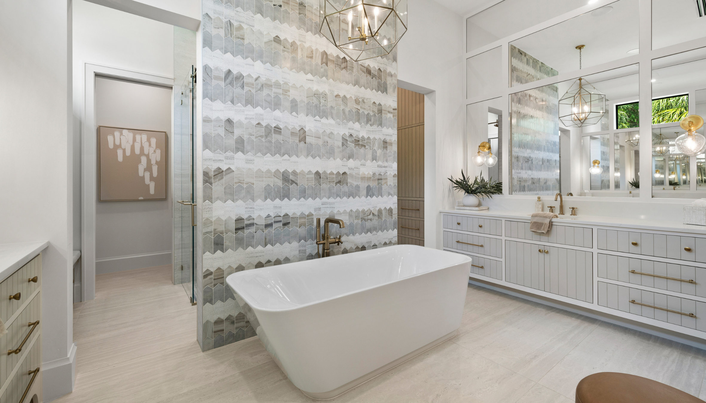 Reeded Bathroom Cabinets